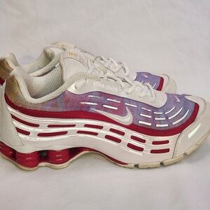 Nike Shox White and Red Sneakers